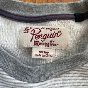 Penguin Brand Sweatshirt Pullover Grey Striped size S